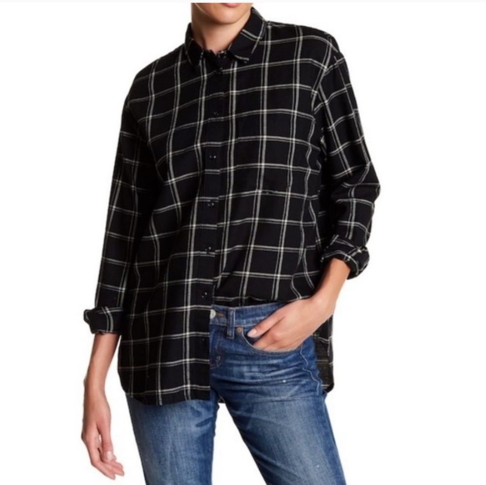 Madewell Classic Ex Boyfriend Plaid Shirt Size S